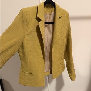 Women's Vintage Textured Open-Front Blazer Jacket